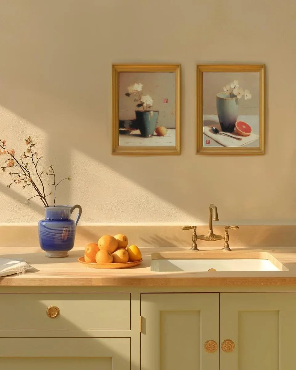 Wall art for kitchen, framed, deco, home, still life, fine art, painting